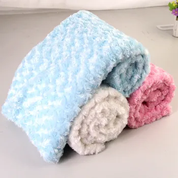 

Boys Girls Baby Blanket Coral Cashmere Flannel Infant Solid Soft Thickening Stroller Blanket Newborn Cover