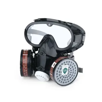 

Full Face Respirator Gas Mask Safety Chemical Anti-Dust Filter Eye Goggle Set Workplace Painting Spraying Safety Protection