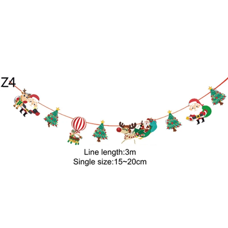 Елочное Рождественское украшение для дома, Рождественская гирлянда, Новогодняя гирлянда Noel Natal, подарок Санта Клауса, Рождественский снеговик - Цвет: 3m garland 3