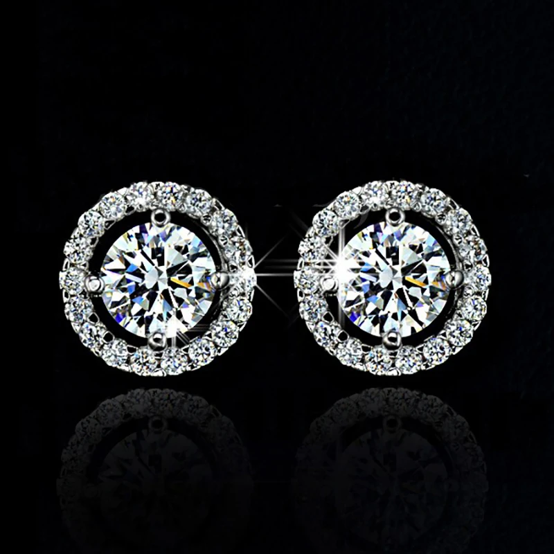 BOEYCJR 925 серебро 0,3/0,5 карат F цвет Муассанит VVS Fine Jewelry бриллиантовые серьги-гвоздики с национальным сертификатом для женщин подарок