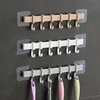 Plastic Wall Hanging Hooks Key Holder Wall Door Clothes Hanger Rack for Bathroom Organizer Save Space Rack 2
