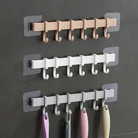 Plastic Wall Hanging Hooks Key Holder Wall Door Clothes Hanger Rack for Bathroom Organizer Save Space Rack 2