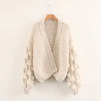

[EWQ] 2020 Autumn Winter New Pattern V-collar Long Sleeve Three Colors Knitting Cardigans Vintage Warm Sweater Women AH22914