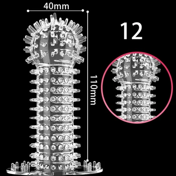 Extensions Condom Penis Sleeve Reusable Condom Clit Massager Adult Sex Toy For Men Delay Ejaculation Adult Sex Toy 6