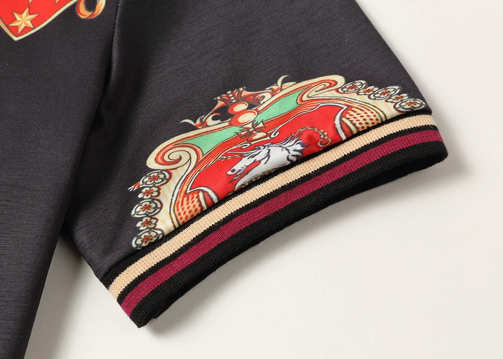 DUYOU мужские дизайнерские футболки с гральдическим принтом, хлопковая футболка, женские футболки с коротким рукавом, летние хип-хоп футболки хип хоп
