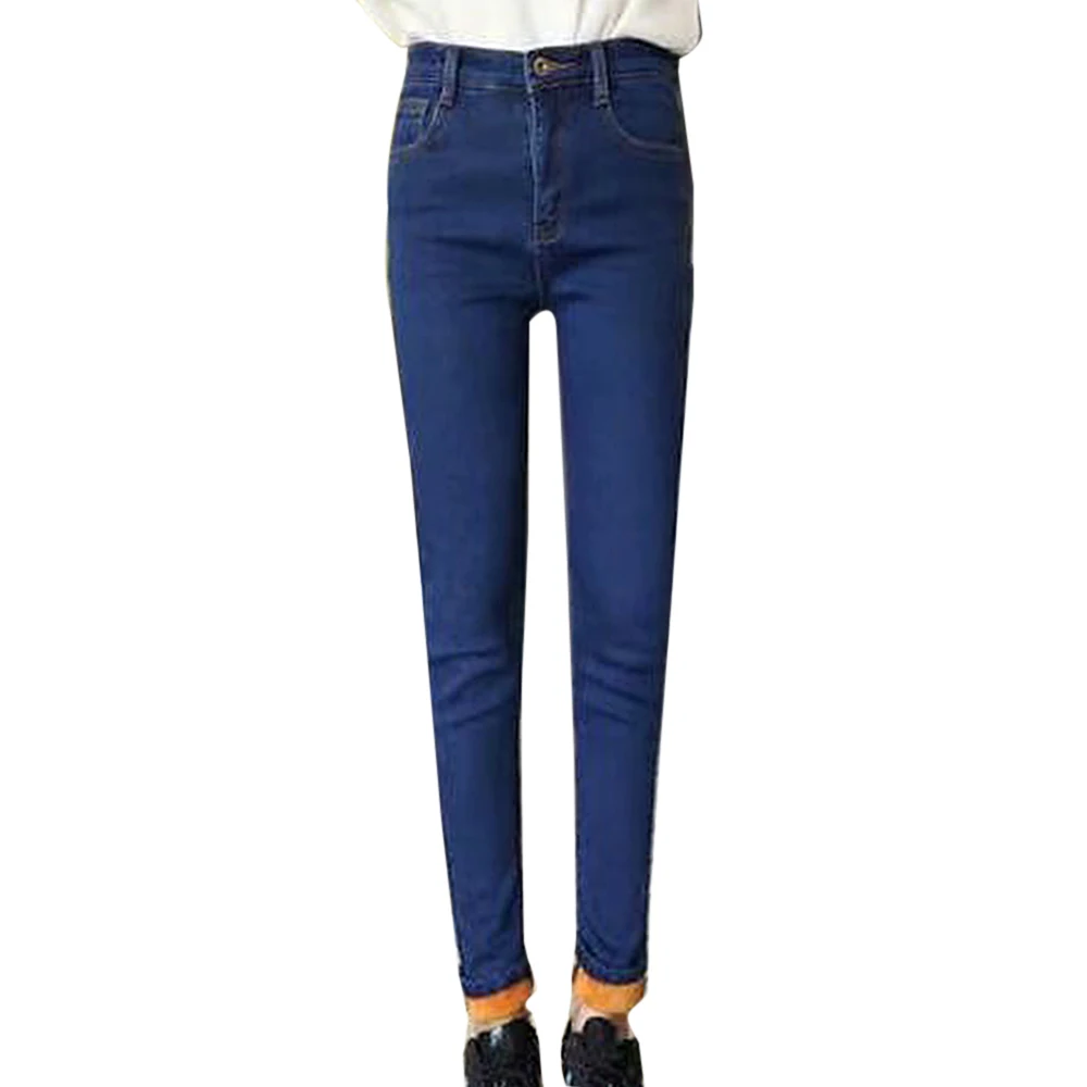 dark blue OEAK, женские джинсы со средней талией, Корейская версия, женские серые леггинсы, узкие брюки, черные женские джинсы - Цвет: dark blue