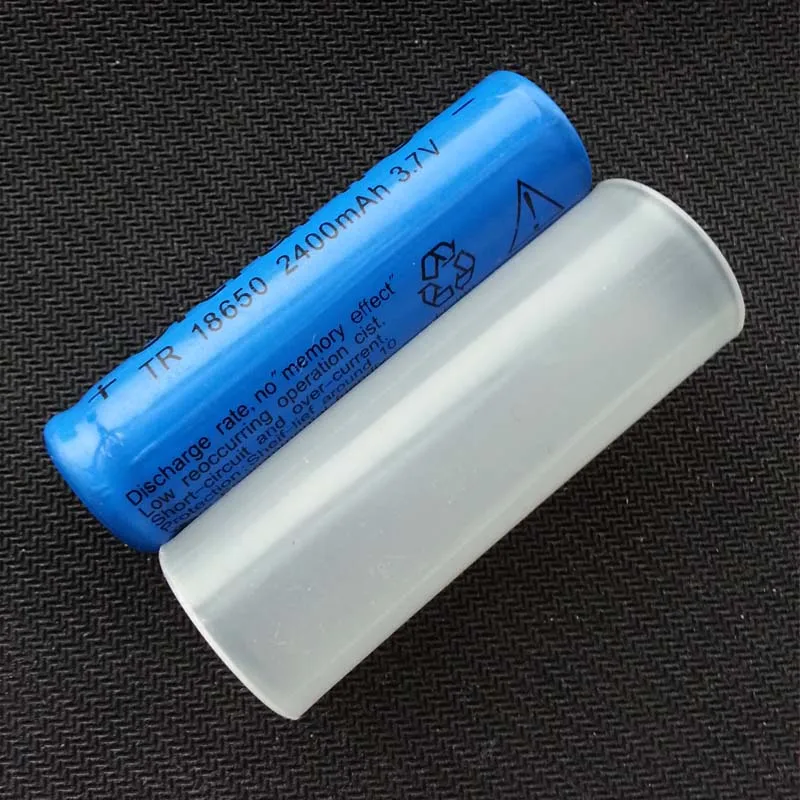 2 Pieces 18650 Battery Sheath Tube Plastic Holder Case Adaptor For LED Flashlight Torch Lamp