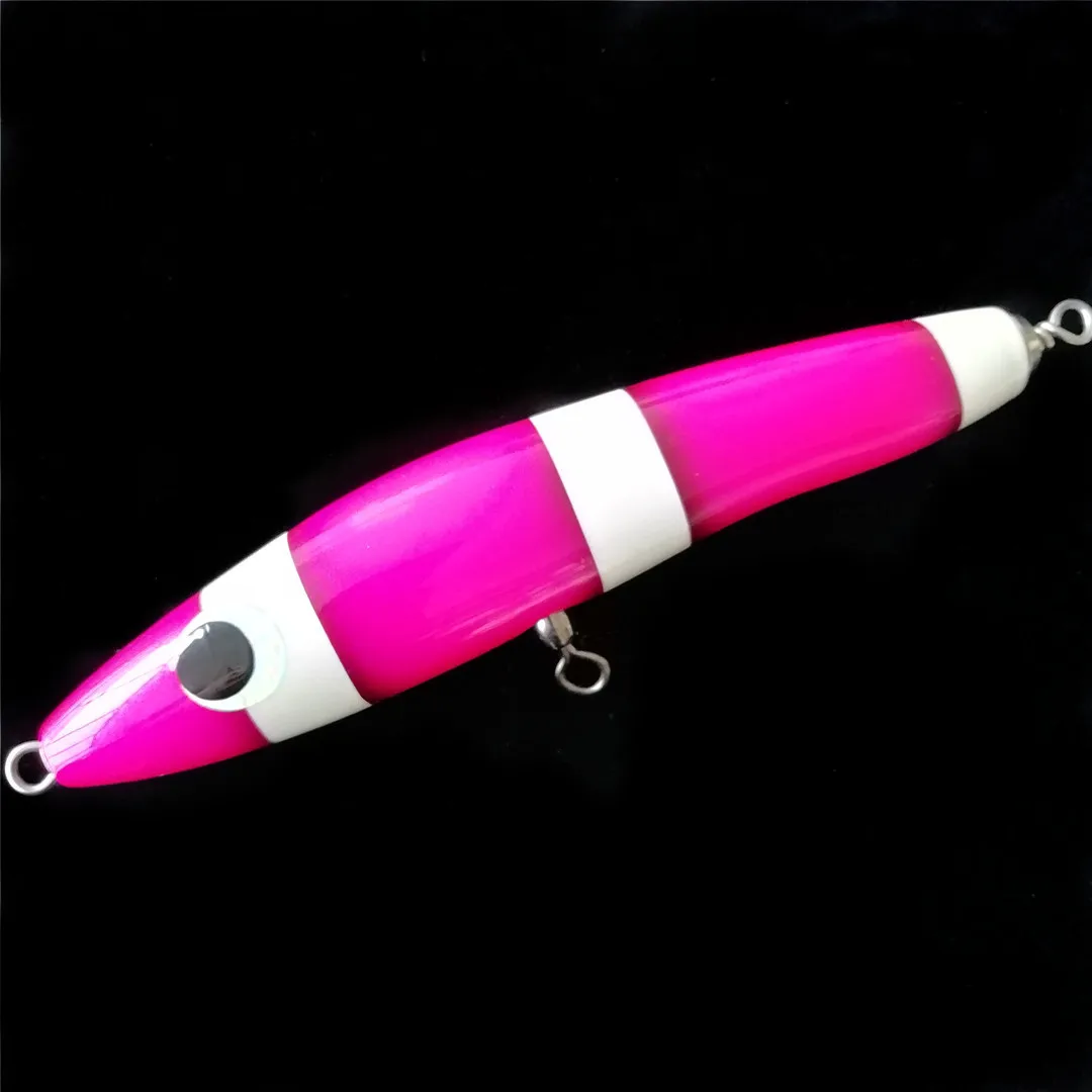 Swolfy 5pcs 19cm 68g Topwater Wooden Stickbait GT Surface Trolling Lure Deep Sea Pencil Boat Fishing Artificial Bait Ocean