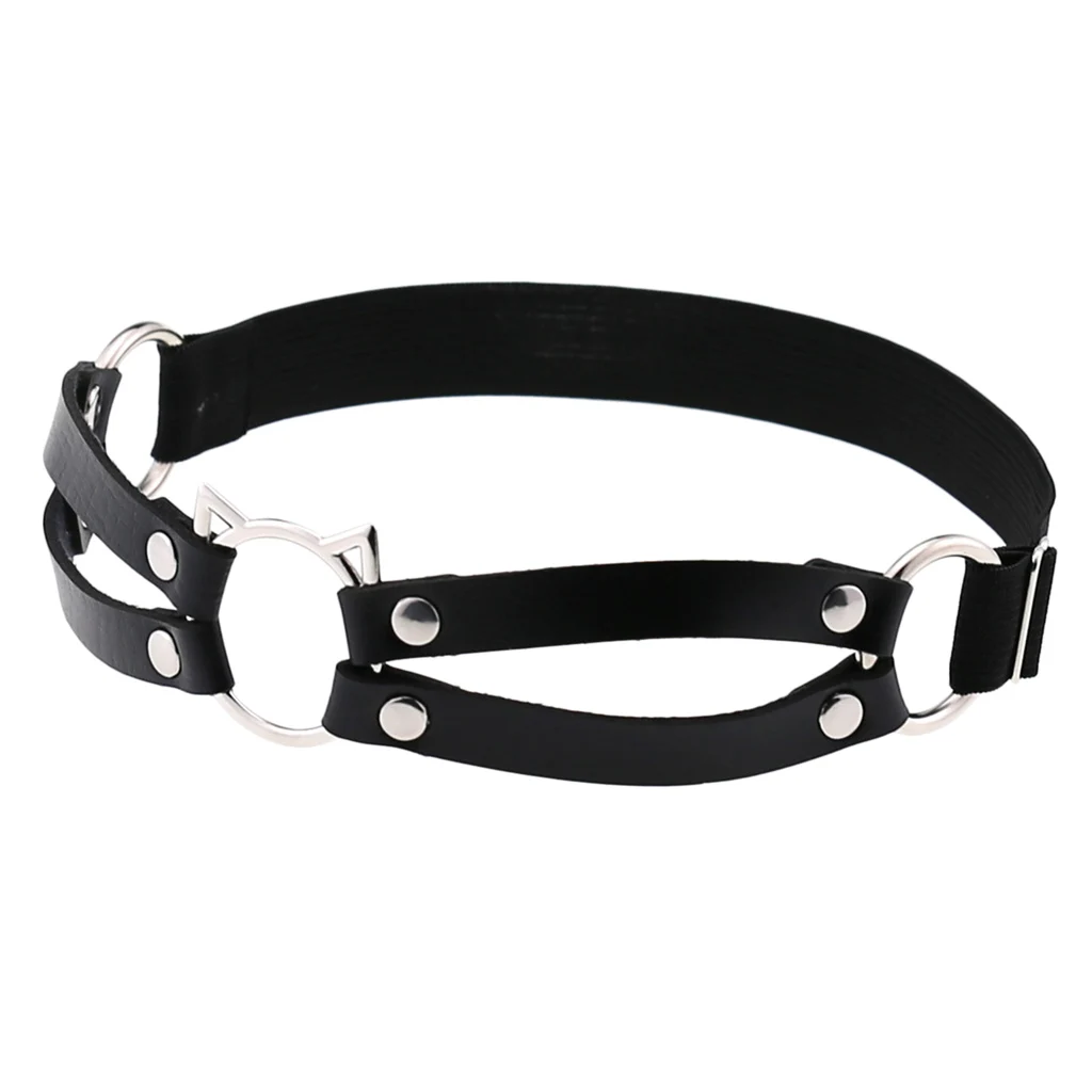 Ladies Gothic PU Leather Elastic Garter Belt Thigh Ring Dancer Clubwear Punk