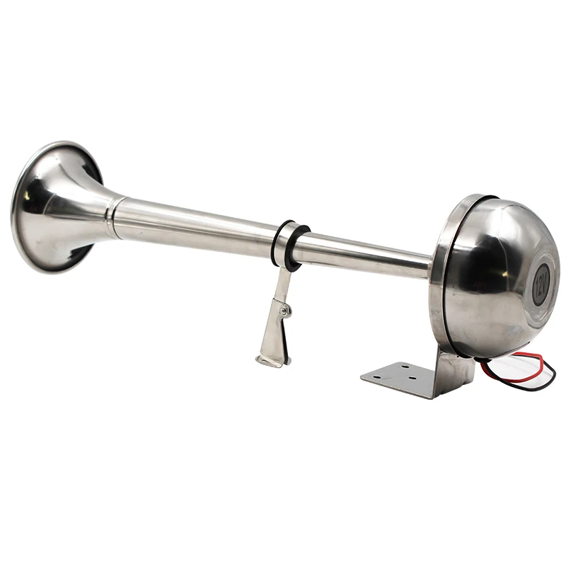 Marine Dual Trumpet Horn Boat Stainless Steel Electric Horn 18-1/2 inch 12V double/two tube horn flute horn AFI