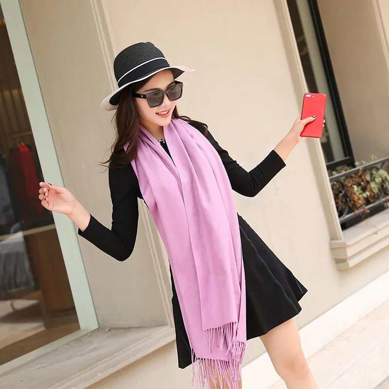

Annual General Meeting Bright Red Scarf Solid Color Thick Faux Cashmere Scarf Winter Warm Scarf Shawl