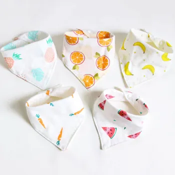 

5pcs/lot Musiln Cotton Baby Bibs 4 Layers Girls Boys Babador Bandana Bibs Bebe Triangle Feeding Burp Cloth Bebe Collar Scarf