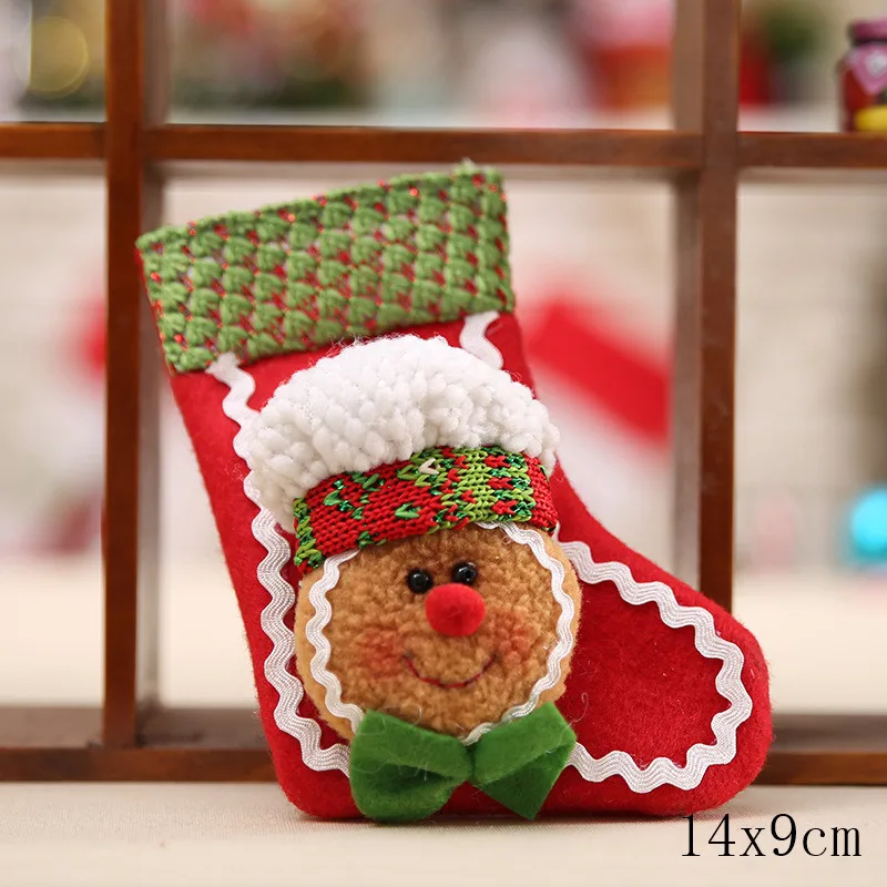 Подарочный Рождественский чулок сумки год Детские Рождественские украшения для подарков для дома с утолщённой меховой опушкой, хороший декор натальное дерево украшения Noel "сделай сам" - Цвет: style 5-17-boy