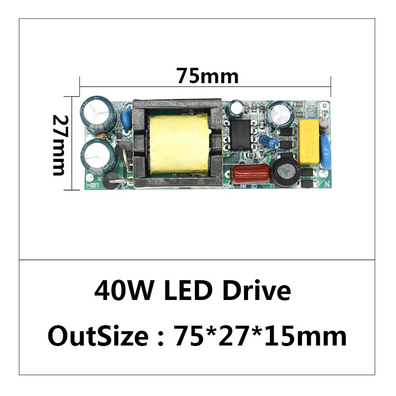 Светодио дный светодиодный драйвер 20 Вт 30 Вт 40 Вт 50 Вт 85-265 в источник питания постоянный ток осветительные трансформаторы светодио дный лампы Потолочный светильник прожектор - Цвет: 40W
