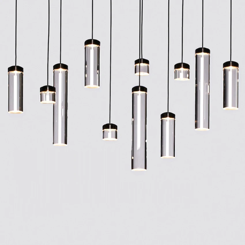 Modern LED Transparent Acrylic Cylinder Pendant Lights Nordic Bar Counter Meal Bar Hanging Lamp Living Room Cafe Decor Fixtures Modern LED Transparent Acrylic Cylinder Pendant Lights Nordic Bar Counter Meal Bar Hanging Lamp Living Room Cafe Decor Fixtures