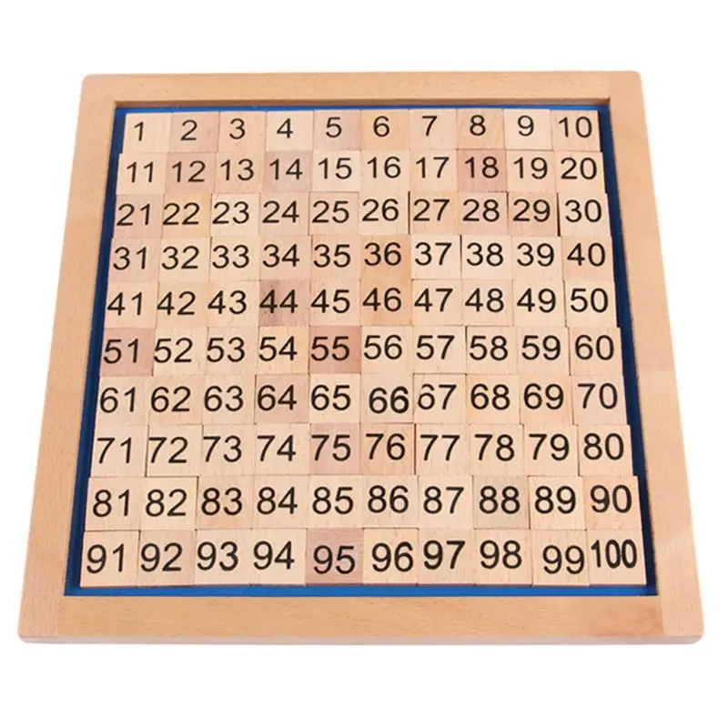 

Wooden Toys Hundred Board Montessori 1-100 Consecutive Numbers Educational Game