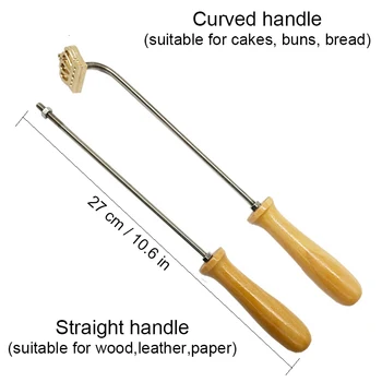 

Customized LOGO Copper Mold for Cake Bread Wood Leather Hot Stamping Tools Homemade Bakery Ues 3cm Logo with Handle