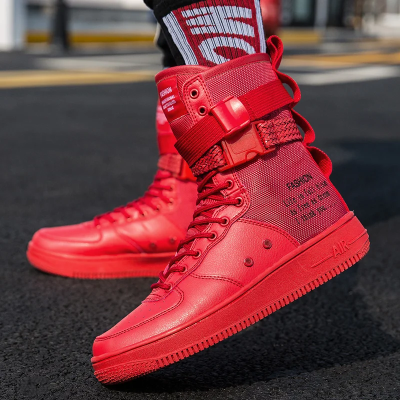 personality high help couple boots fashion solid color cool street skateboard shoes non-slip soles outdoor sports shoes