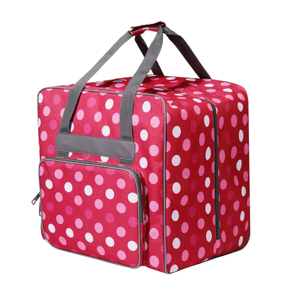 Большая емкость для домашнего использования, прочная многофункциональная сумка для швейной машины, сумки для хранения, прочная переносная сумка для путешествий с маленькой тележкой - Цвет: Pink