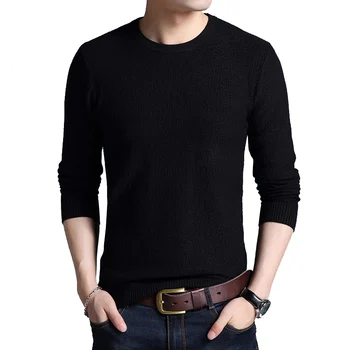 

Daily Fashion Sweater Men Autumn Winter Warm Mens Knitted Sweaters Solid Color Casual O-Neck Pull Homme Pullover Men