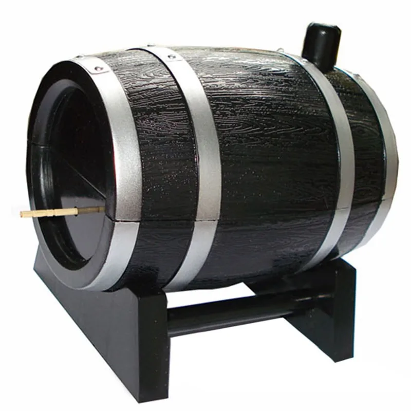 

1 PC Creative Portable Mini Automatic Wine Barrel Shaped Toothpick Holder Plastic Box Container Dispenser Toothpick Holder