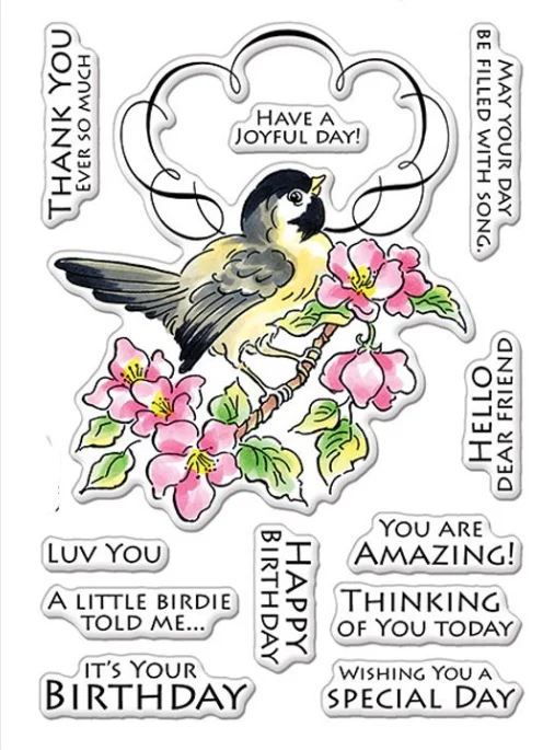 

Happy birthday Clear Stamps Scrapbook Paper Craft Clear stamp scrapbooking X0313