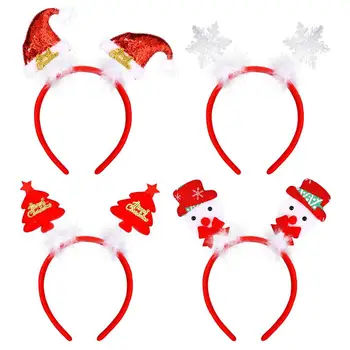 

4pcs Cartoon Hair Hoop Delicate Funny Creative Hair Clasp Photography Prop Headpiece for Unisex Decoration Christmas