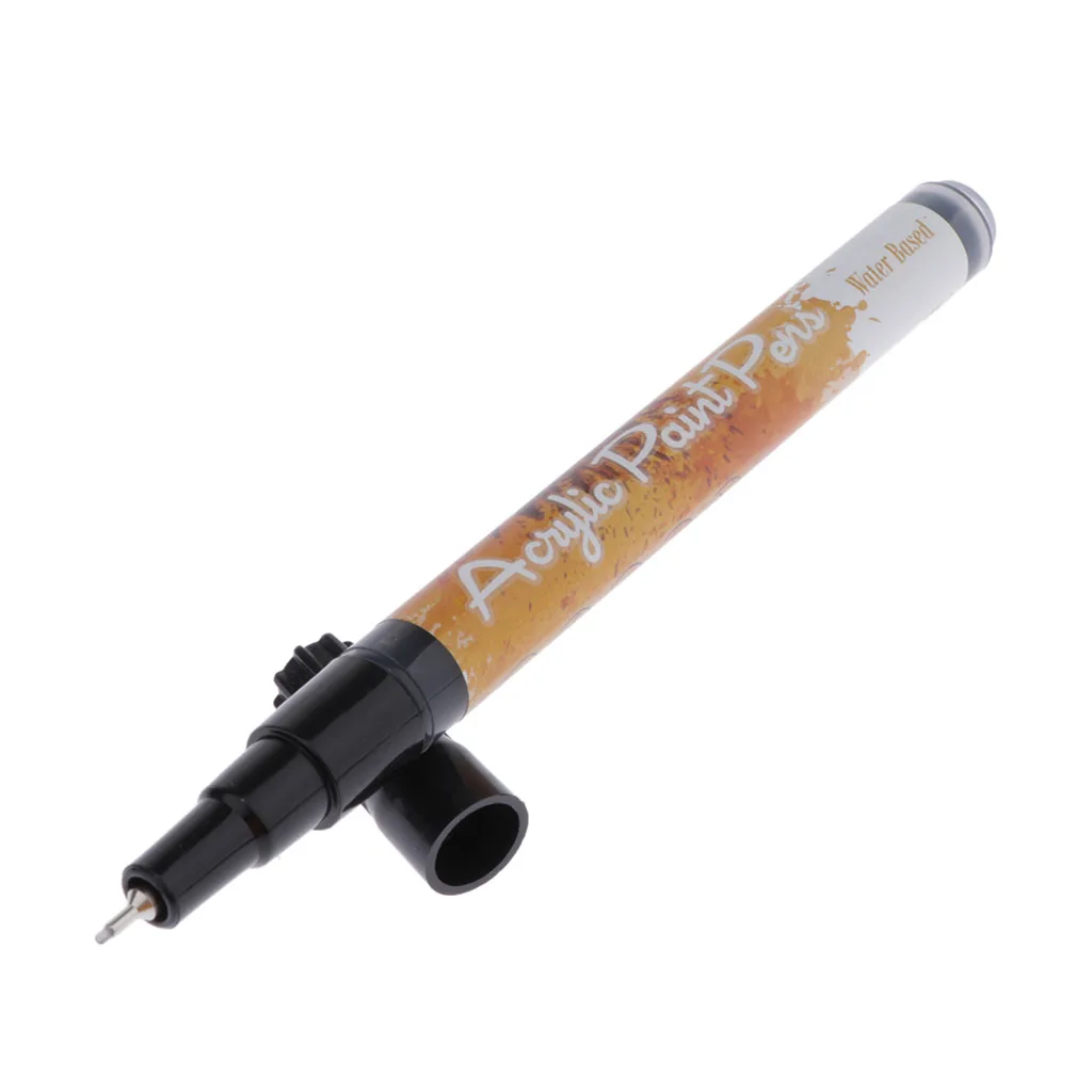 Black Acrylic Paint Marker Pen Water Based For Rock Glass Fabric