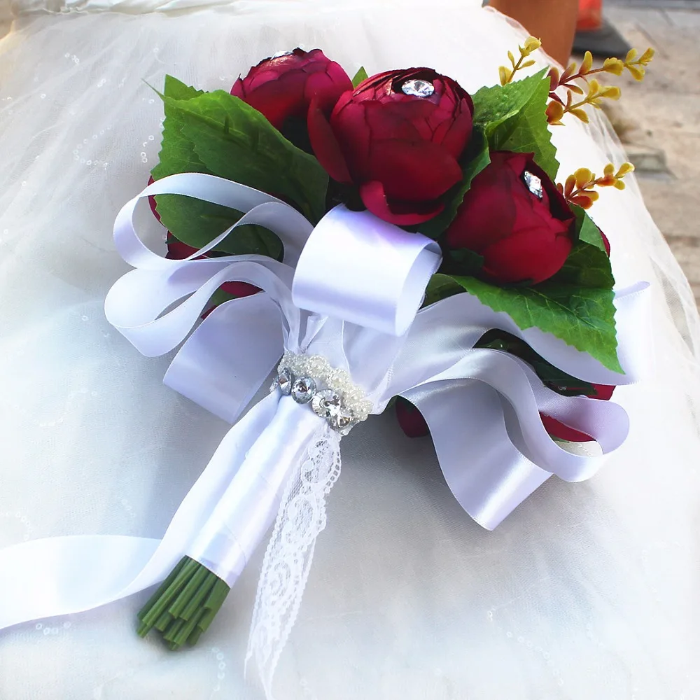 Свадебные букеты невесты Искусственные Свадебные цветы великолепный Кристальный Свадебный букет свадебные аксессуары, букеты SPH92