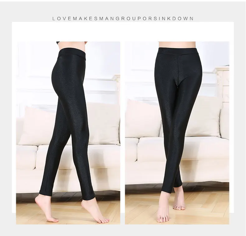 Зимние женские теплые кашемировые брюки для девушек размера плюс S-3XL леггинсы плотные черные блестящие тонкие Стрейчевые Капри брюки