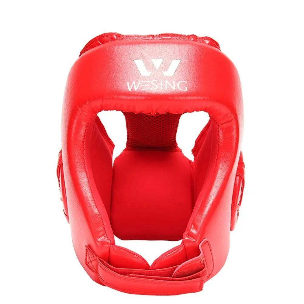 Wesing боксерские головные уборы боксерский шлем головной убор для взрослых Санда Муай Тай боксерская Голова протектор - Цвет: red