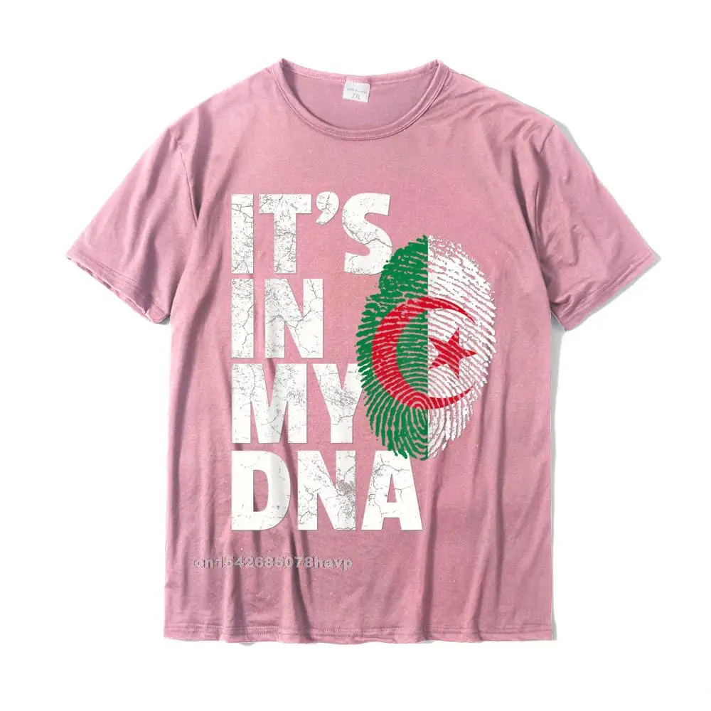 Casual Tops Shirts Funny Crewneck Leisure Short Sleeve 100% Cotton Men T-Shirt Personalized Tops T Shirt Top Quality ITS IN MY DNA Algerian Algeria Flag Shirt Men Women Kids__2055. pink