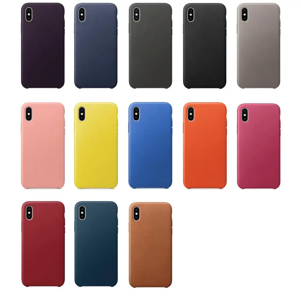 

1:1 Official LOGO Original Genuine Leather Case for iphone 7 8 8plus Real Leather Cover for iphone X XS XR XS MAX Back Case