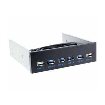 

Hub Adapter For PC Computer Front Panel USB Plug And Play Floppy Bay Bracket Desktop 6 Ports High Speed Space Saving Expansion
