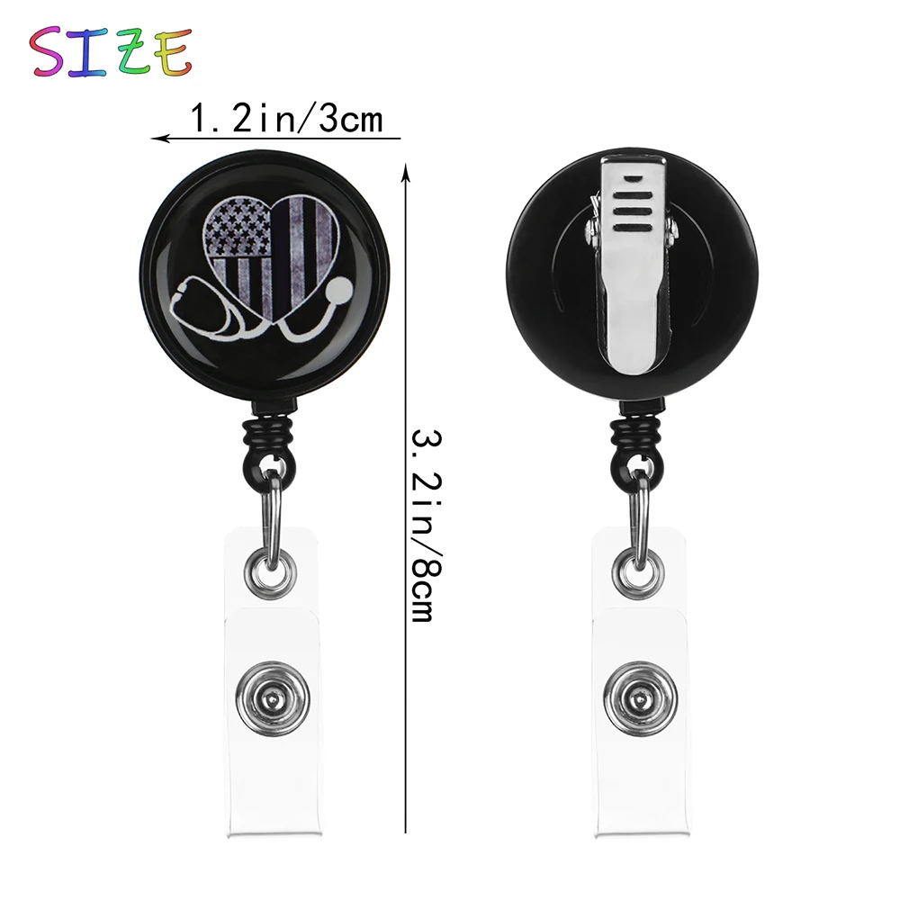 1Pcs New Retractable Nurse Badge Holder Funny Reel Work Tag with