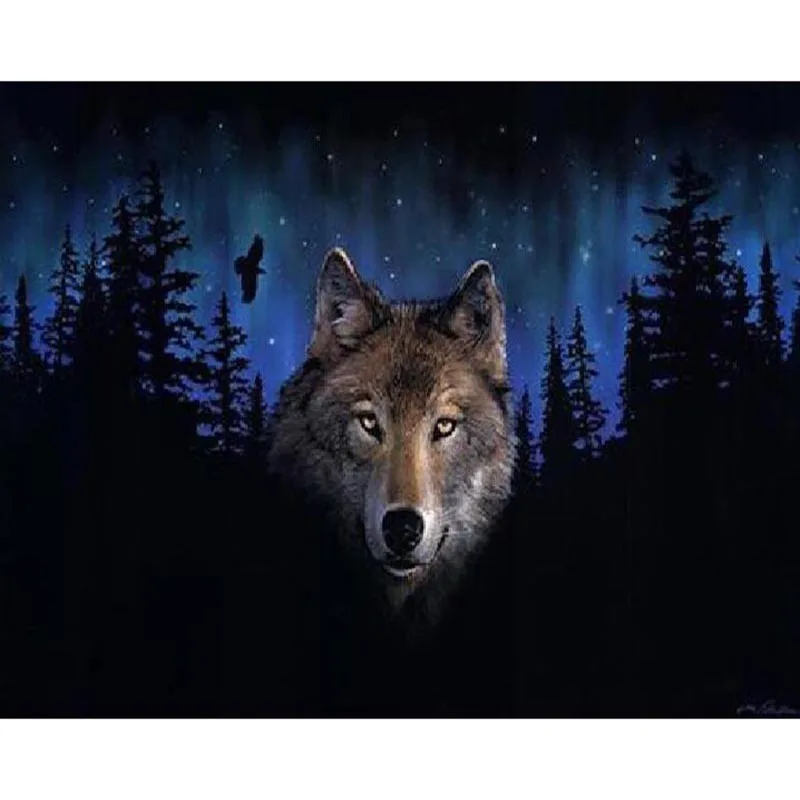 Chenistory рамка волк DIY картина по номерам Комплект изображения пронумерованы стены искусства животные ручная роспись маслом для домашний декор - Цвет: 99441