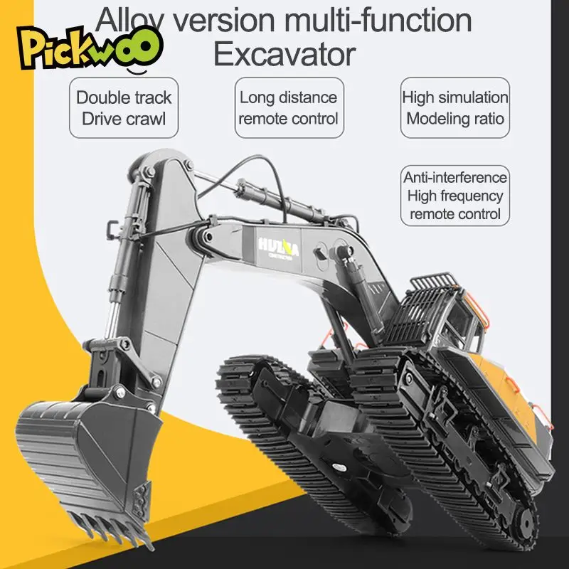 

HuiNa 1592 1:14 RC Alloy Excavator 22CH Big RC Trucks Simulation Excavator Remote Control Track Engineering Vehicle Toy for Boy