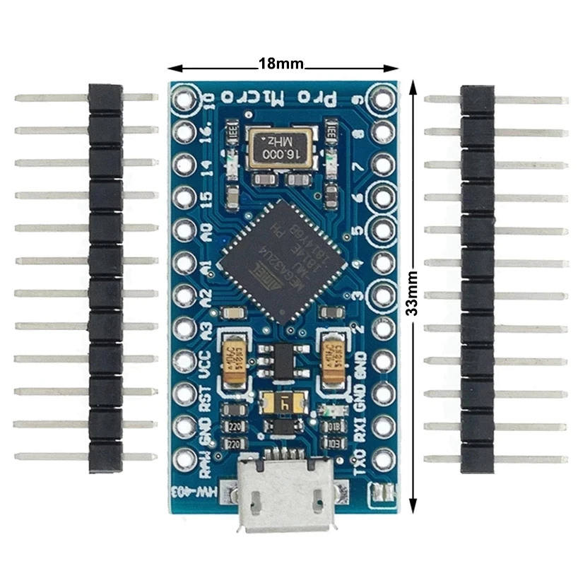 Pro Micro ATMEGA32U4 5V/16 МГц модуль с Загрузчиком для Arduino Мини USB/Micro USB 2 Row штыревые