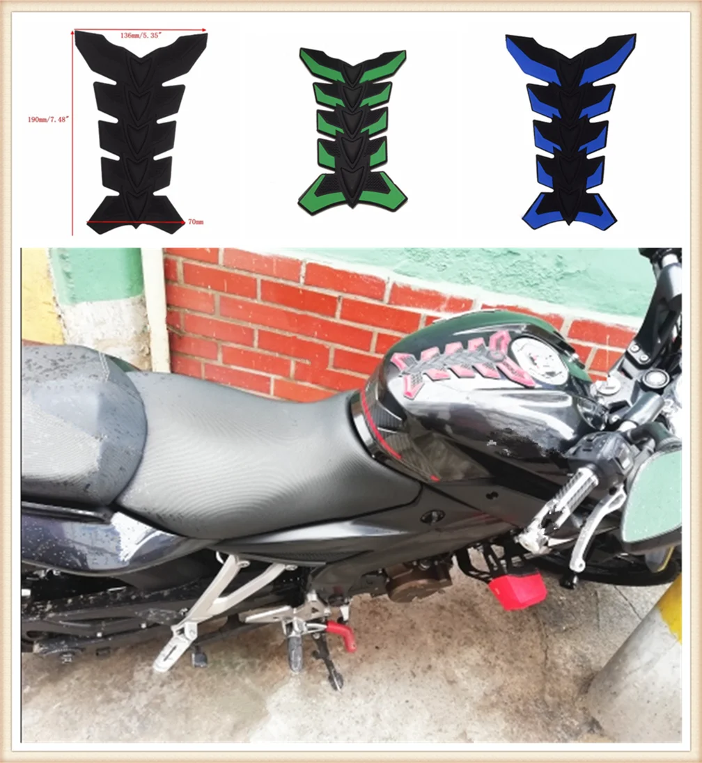 Motorcycle shape decal three-dimensional fish bone glue jar sticker for Kawasaki ZR750 ZEPHYR ZX-6 ZX9R ZXR400 ZZR600 VERSYS