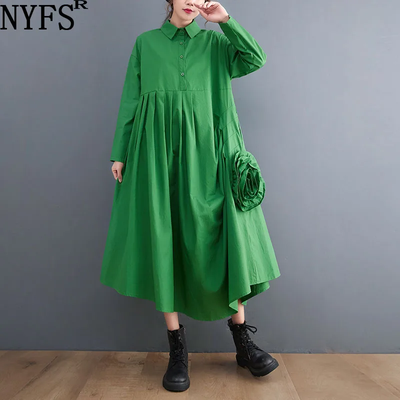 

NYFS 2023 Spring Autumn New Woman Dress Vestidos Robe Elbise Relaxed Temperament Shirt Dress