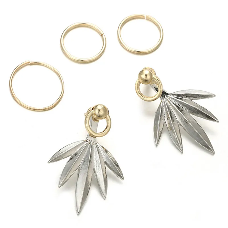 Для женщин серьги-клипсы Обёрточная бумага Earcuff Brincos Vintage лист серьги-клипсы не Пирсинг Серьга-кафф серьги De зажим 5 шт./компл