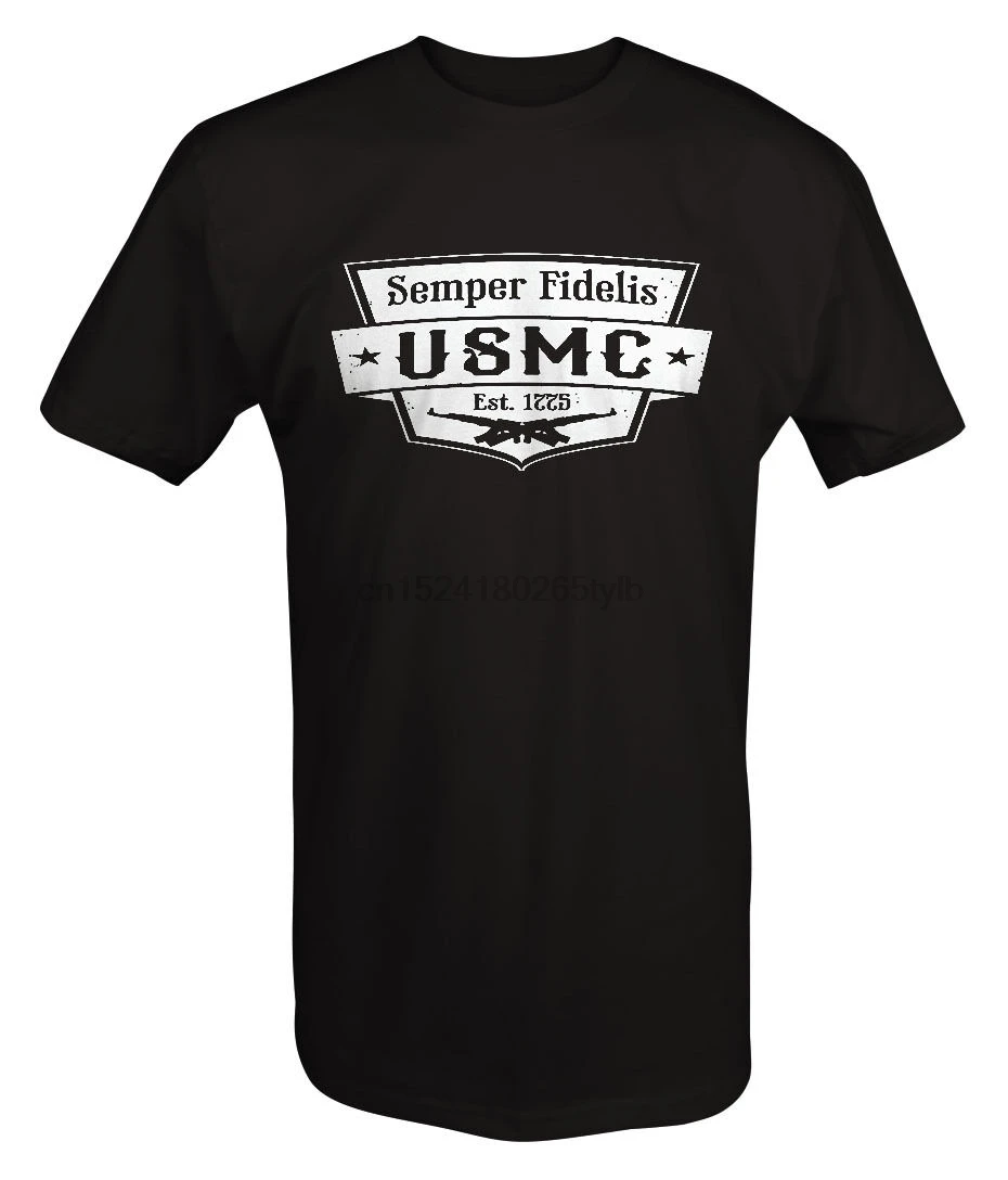 USMC Semper Fidelis Shield США морские винтовки футболка | Мужская одежда