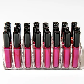 

24 Grids Transparent Lipstick Holder Organizer Display Stand Nail Polish Makeup Acrylic Storage Box Cosmetic Jewelry Case