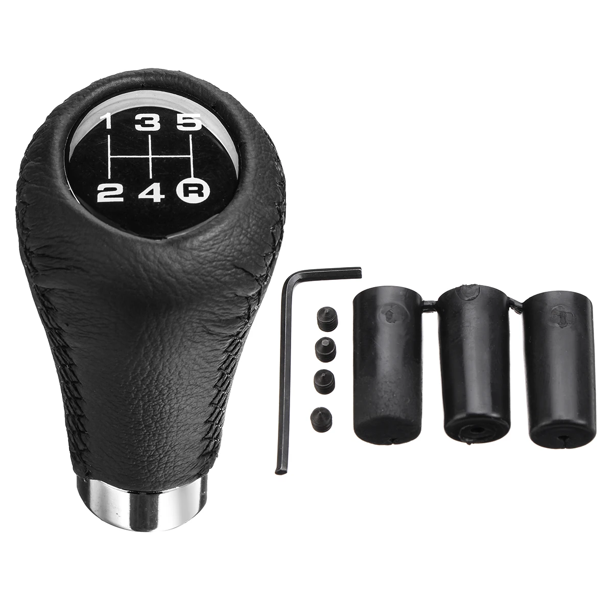 Car Gear Shift Knob 5 Speed Plastic Leather Shifter Stick Shifter Lever