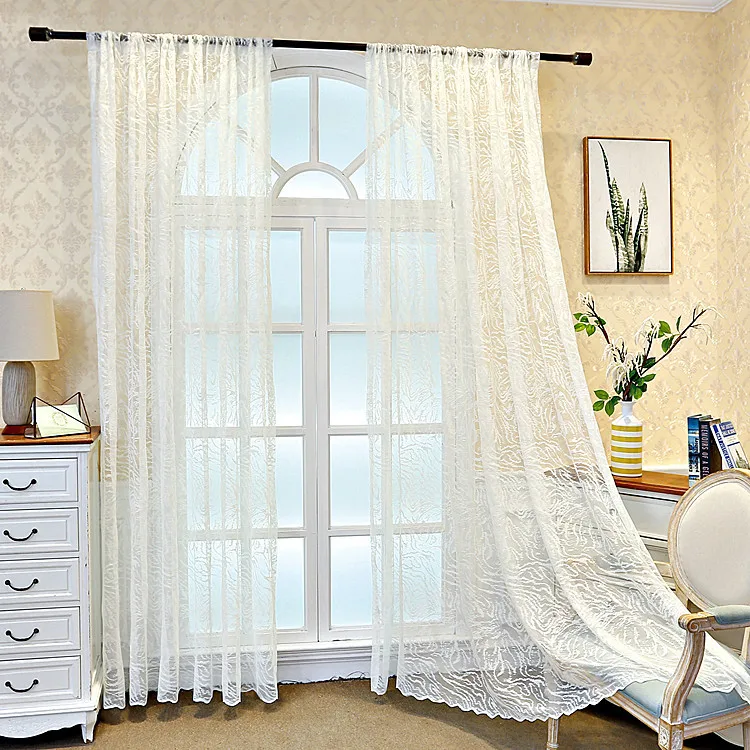 

White Window Tulle Curtain Sheers for the Living Room Bedroom Voile