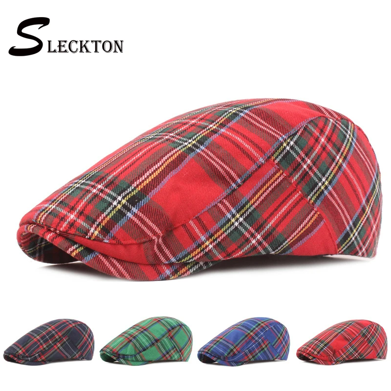 

SLECKTON Plaid Berets Hat for Men and Women Fashion France Flat Cap Unisex Casual Newsboy Caps Summer Visors Caps Gorras Dad hat