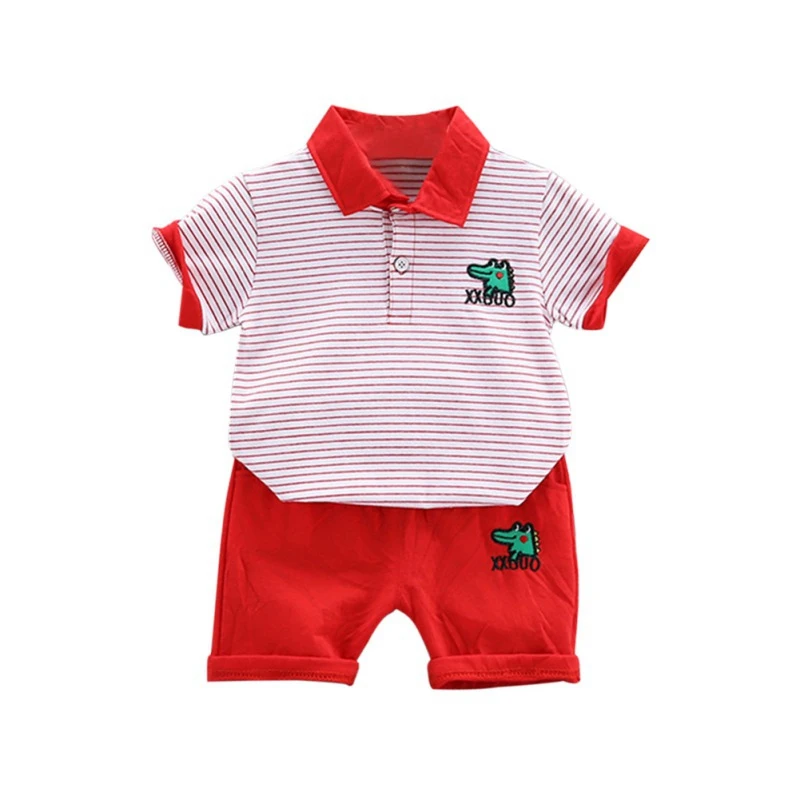 

Toddler Boy Shorts Set Baby Boys Short Sleeve Dinosaur Print Tops Blouse Shirt+Shorts Children Casual Outfits Sets