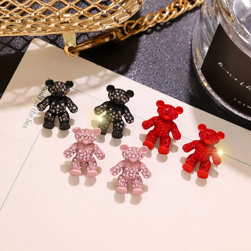 Корейские милые серьги в виде медведя для женщин и девочек, милые серьги, модные аксессуары Oorbellen