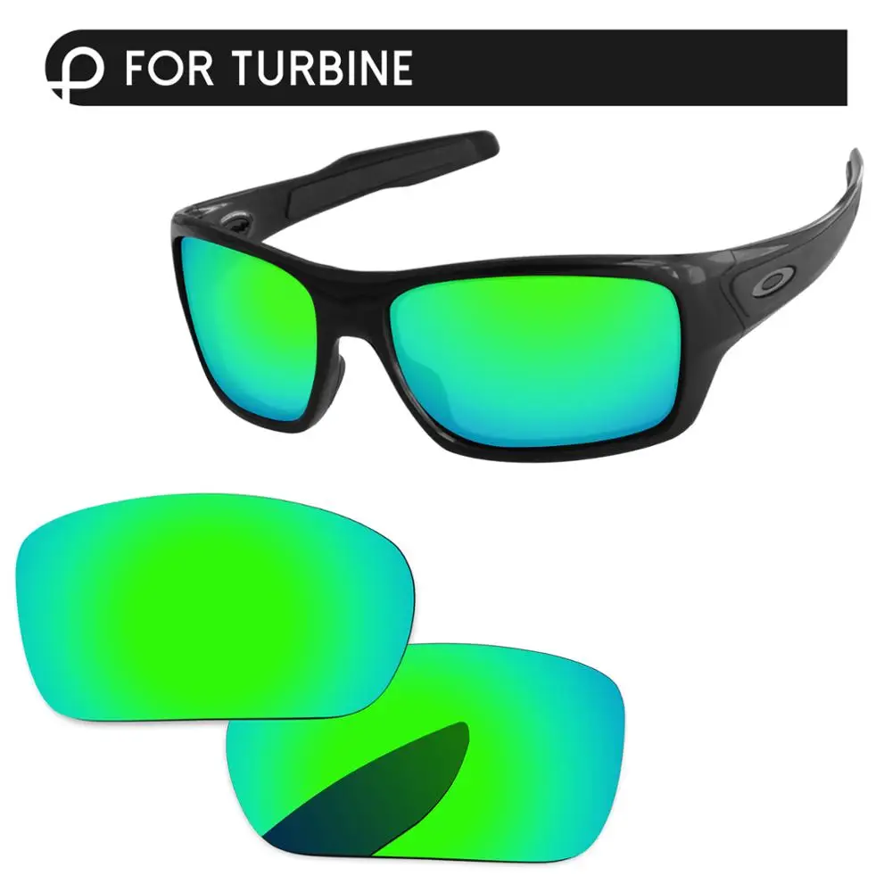 

Papaviva Emerald Green Mirror Polarized Replacement Lenses For Turbine Sunglasses Frame 100% UVA & UVB Protection