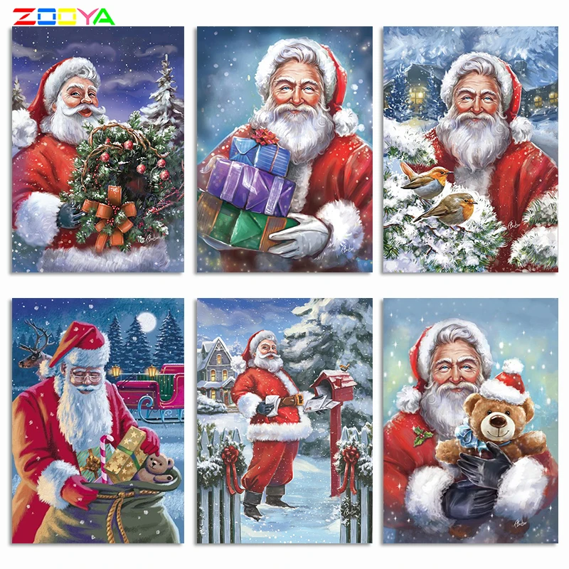 ZOOYA DIY 5D Diamond Painting Santa Claus Embroidery Christmas Full Square Mosaic Winter Cross Stitch Home Decor | Дом и сад